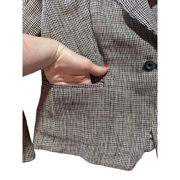 Free People Chess Blazer Garnet Linen Long Sleeve Single Button Closure Small - Picture 9 of 11